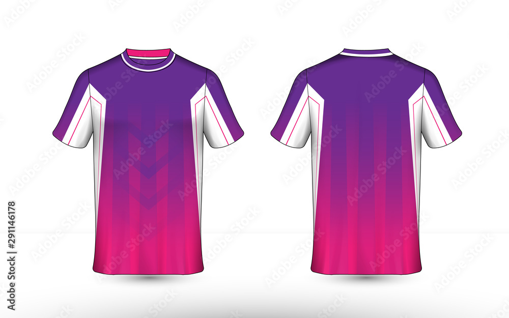 Purple, pink and white layout e-sport t-shirt design template Purple, pink and white layout e-sport t-shirt design template