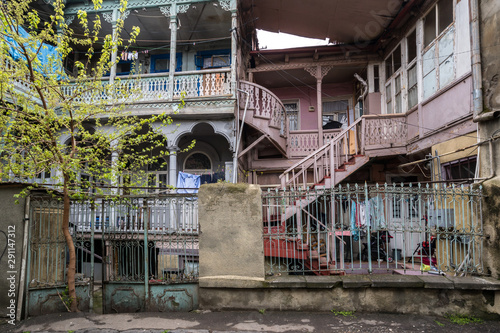 Courtyard of an old house in the center of Tbilisi