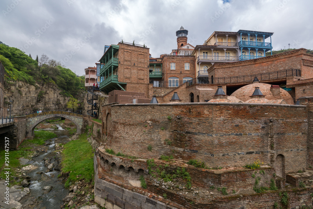 The historical district of Abanotubani in the center of Tbilisi