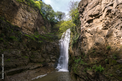 Canyon with a waterfall in the Abanotubani district in Tbilisi