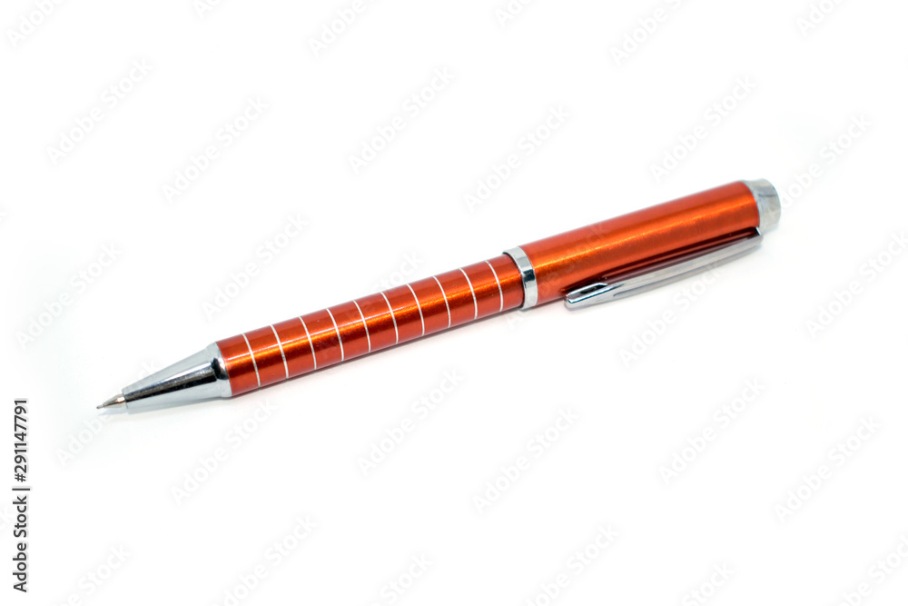 Photo of an automatic red pencil on a light background. Photo of an automatic red pencil on a light background.