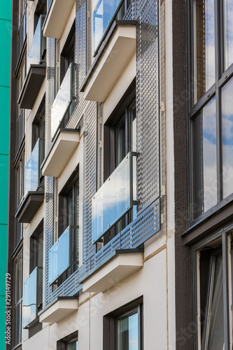 Close-up of modern block of flats with glass balconies © Ivan Traimak
