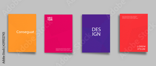 Minimal annual report design vector collection. Halftone texture cover templates set. Eps10 vector.