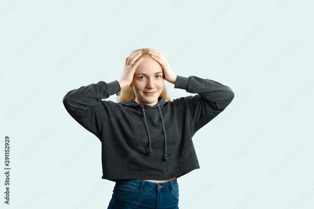 portrait happy young woman isolated portrait happy young woman isolated