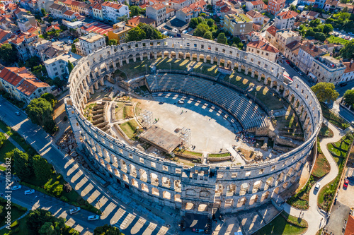 Widok z lotu ptaka Pula amfiteatr, Pula, Chorwacja