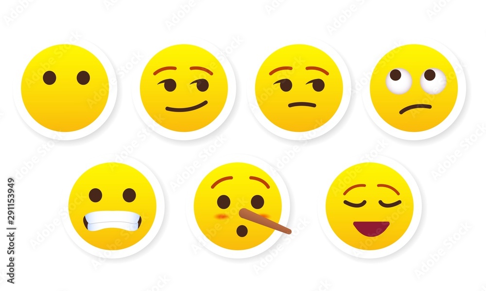 set of social media emoji. emoticon sticker vector illustration. set of emoticons set of social media emoji. emoticon sticker vector illustration. set of emoticons