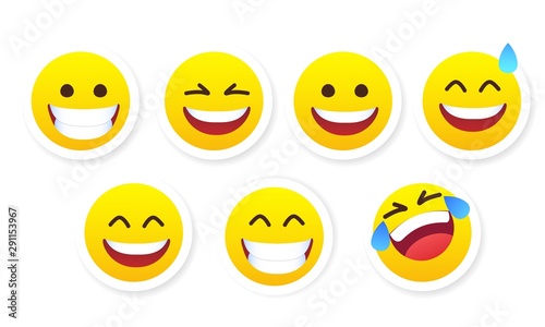 set of social media emoji. emoticon sticker vector illustration. set of emoticons