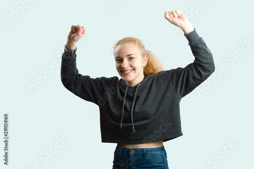 portrait happy young woman isolated