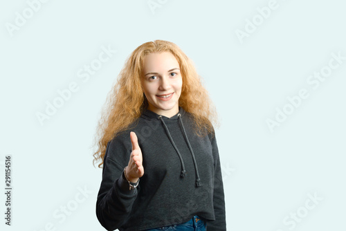 portrait happy young woman isolated