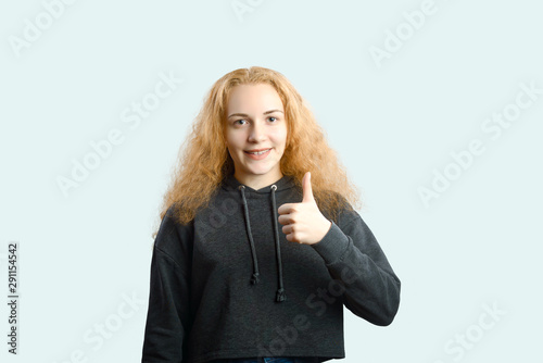 portrait happy young woman isolated