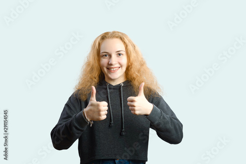 portrait happy young woman isolated