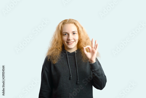 portrait happy young woman isolated