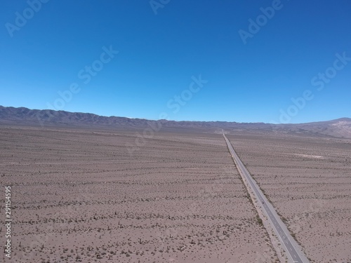 Long road in desert