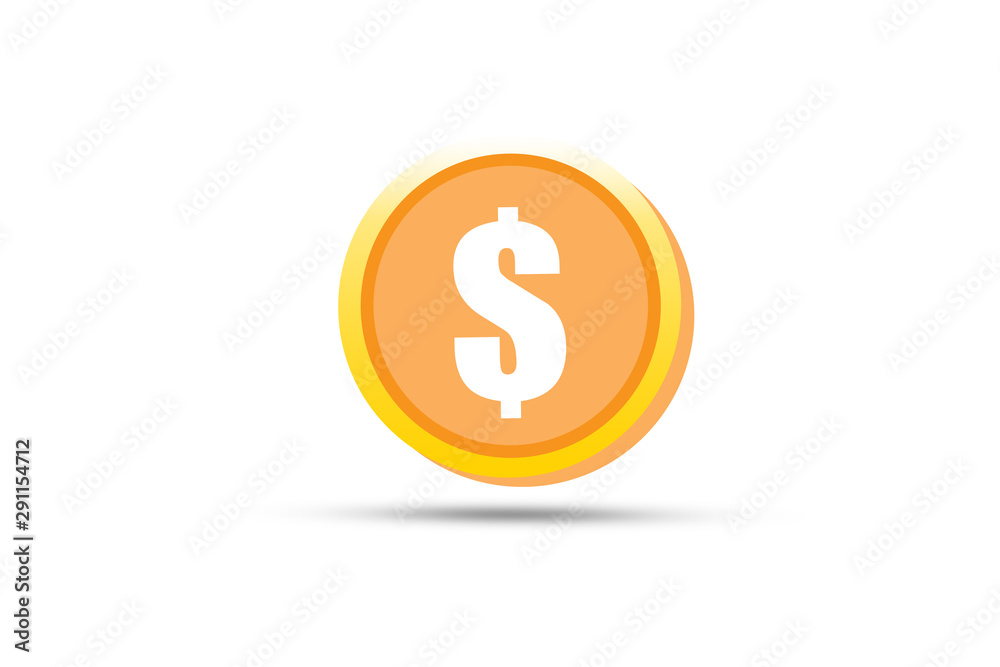 Illustration of US dollar coins white background.US dollar is main and popular currency of exchange in the world.Investment and saving concept. Illustration of US dollar coins white background.US dollar is main and popular currency of exchange in the world.Investment and saving concept.