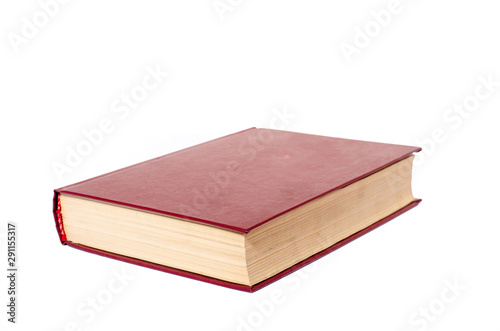 Blank red hardcover book isolated on white background with copy space © Oleksandr