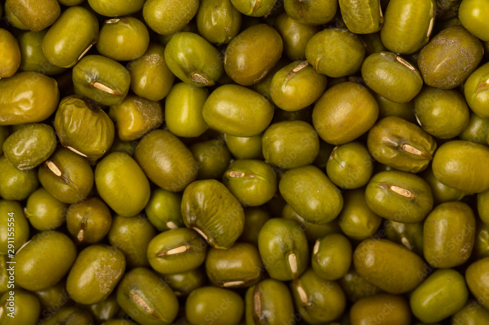 Macro image of green mung beans as natural food background. Macro image of green mung beans as natural food background.