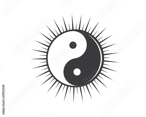 yin yang vector icon illustration design