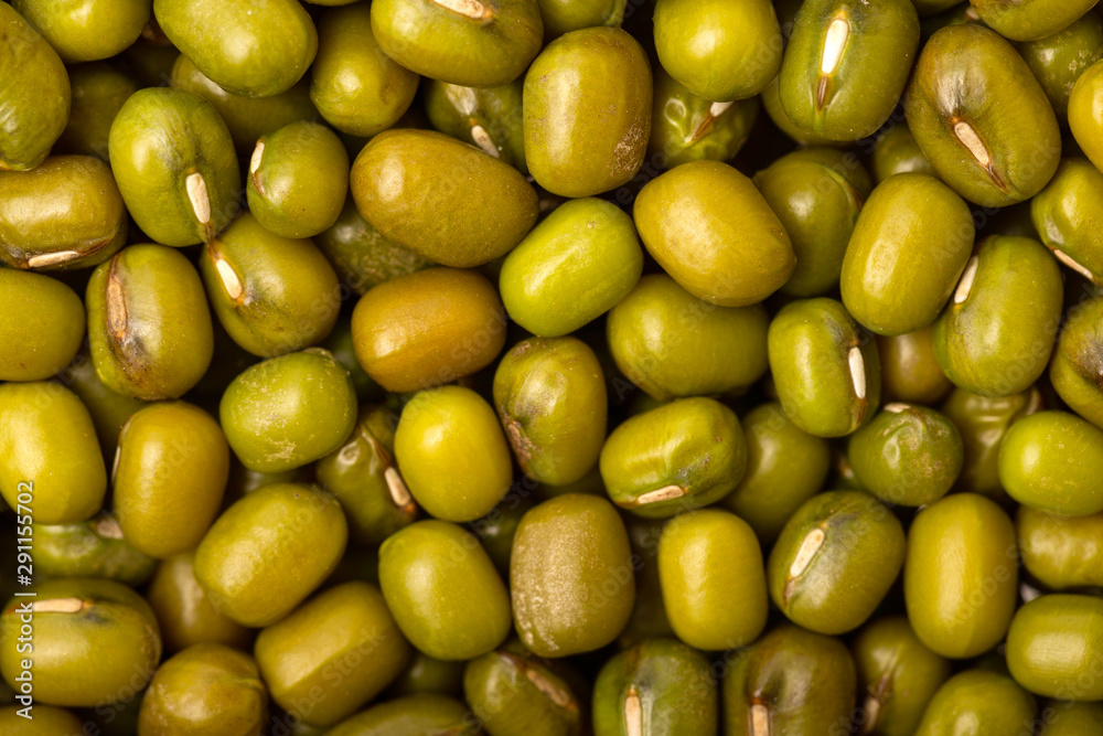 Closeup flatlay image of green mung beans as healthy food background. Closeup flatlay image of green mung beans as healthy food background.