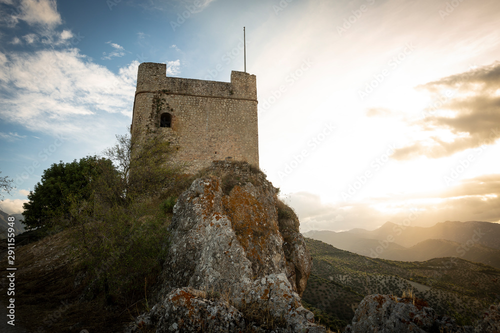 Castle of Zahara de la Sierra at sunset, province of Cadiz, Andalusia, Spain Castle of Zahara de la Sierra at sunset, province of Cadiz, Andalusia, Spain