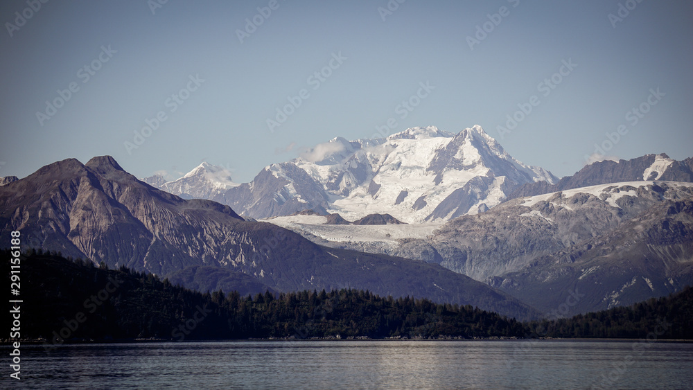 Glaciers and mountains in Glacier Bay National Park, Southeast Alaska