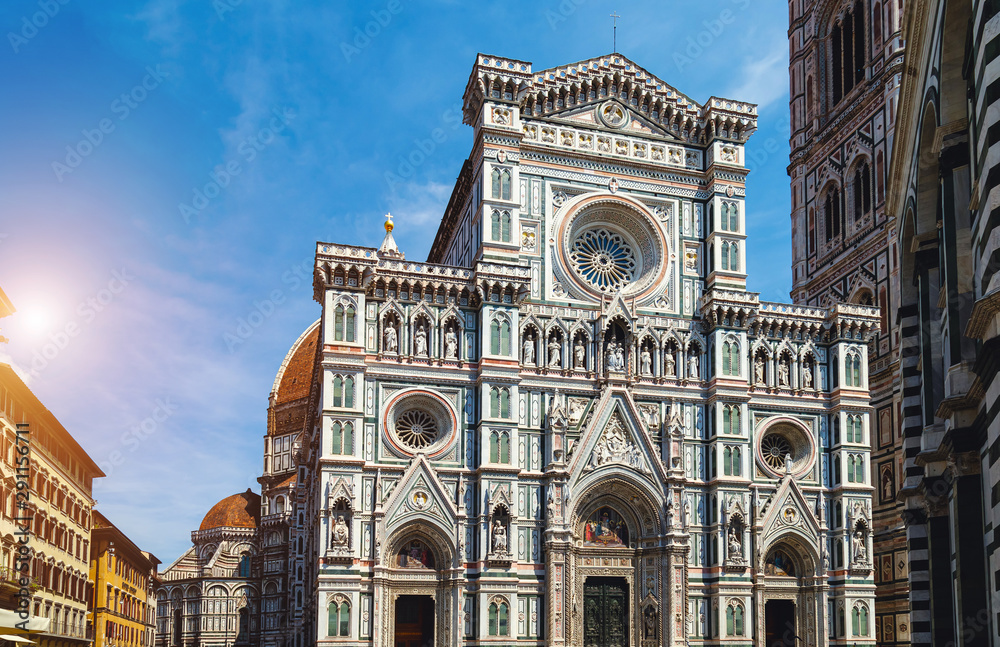 Beautiful views of the streets of Florence in summer
