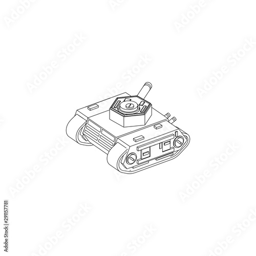Wallpaper Mural Isometric Sci Fi Tank Isolated line art images for coloring book or sketch references Torontodigital.ca