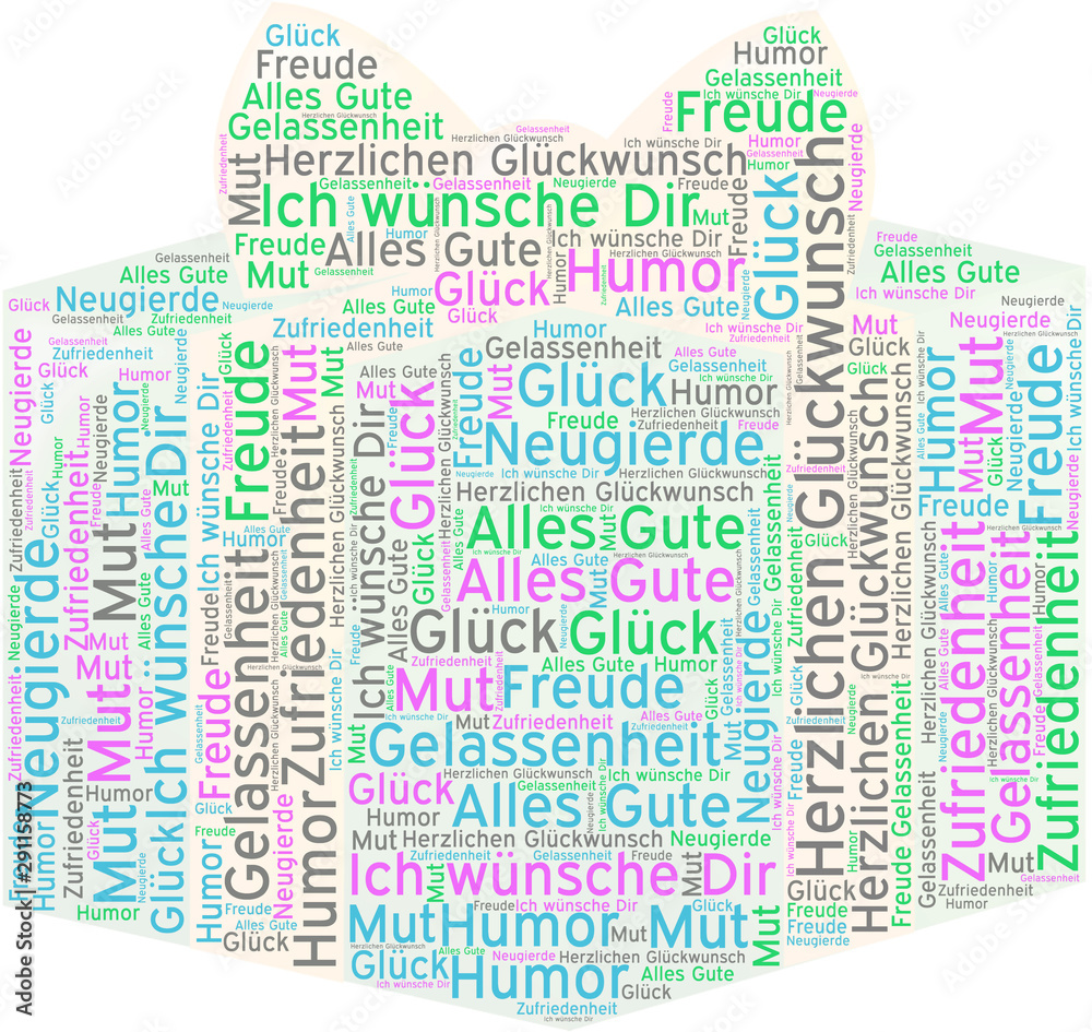 Obraz premium Glückwünsche als Geschenk in bunten Farben