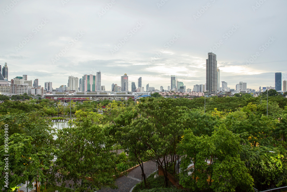 Panorama view of tower in bangkok.