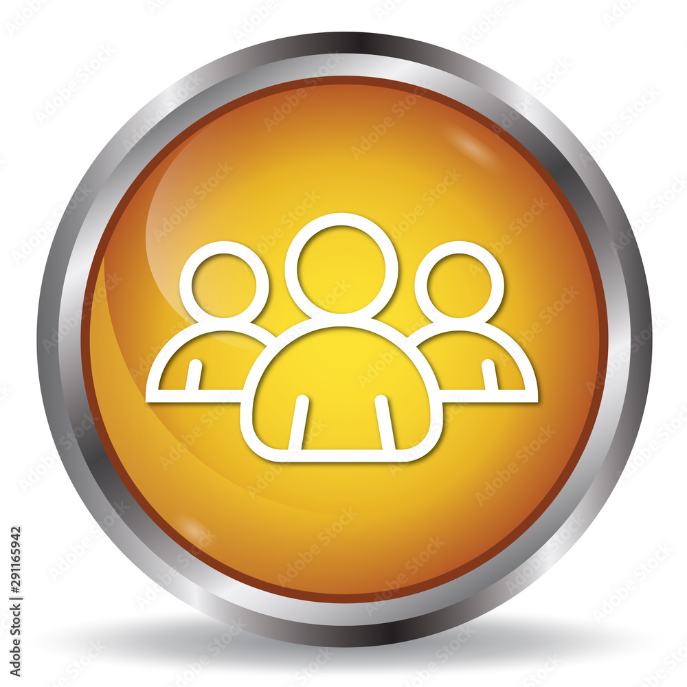 Group icon orange glossy round button Group icon orange glossy round button