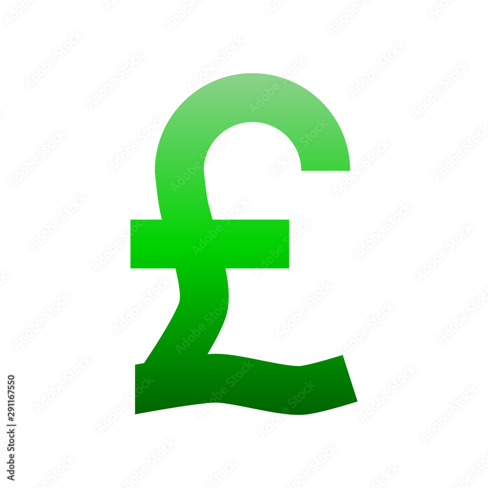 Pound currency sign symbol - green simple gradient, isolated - vector Pound currency sign symbol - green simple gradient, isolated - vector
