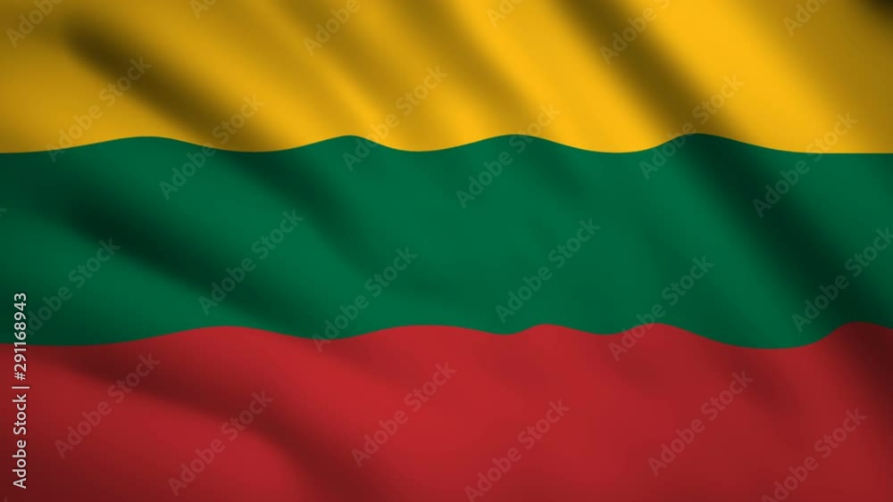Lithuania flag Motion video waving in wind. Flag Closeup 1080p HD footage Lithuania flag Motion video waving in wind. Flag Closeup 1080p HD footage