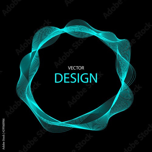 Abstract vector background. Abstract wave circles. Circle frame.