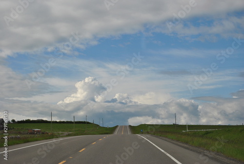 road and blue sky