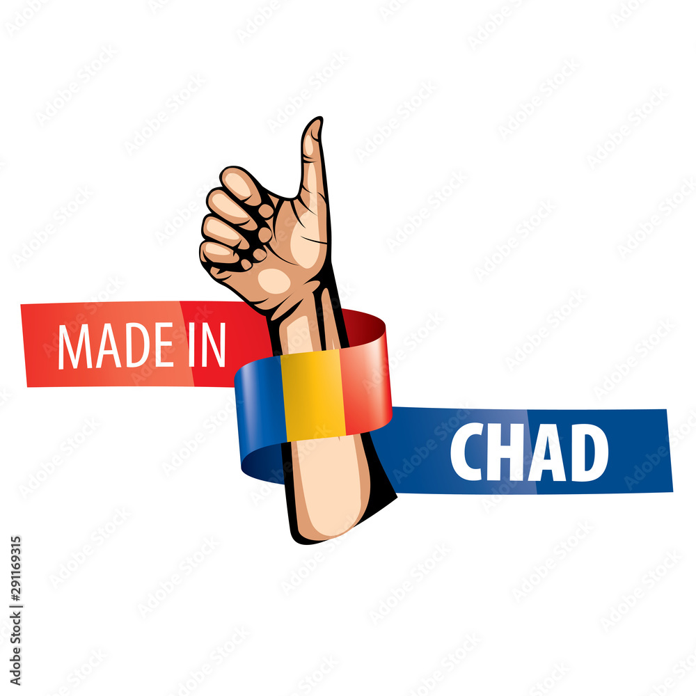 Chad flag, vector illustration on a white background. Chad flag, vector illustration on a white background.