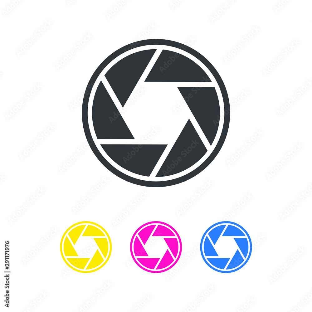 Set of Camera shutter icons. Vector illustration
