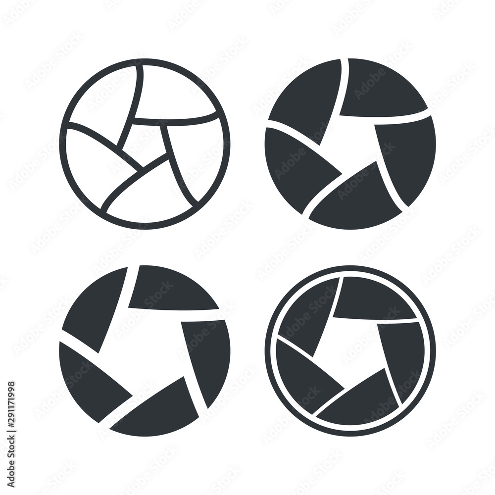Set of Camera shutter icons. Vector illustration