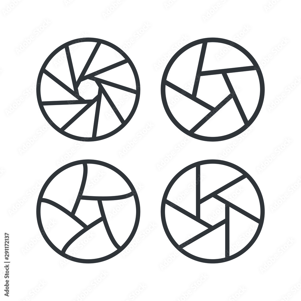 Set of Camera shutter icons. Vector illustration Set of Camera shutter icons. Vector illustration
