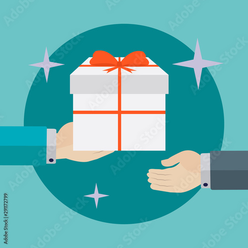 Giving a reward/ gift vector illustration