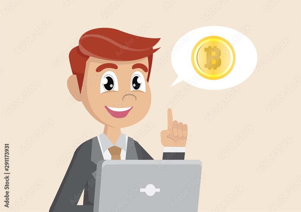 Businessman Explains About Bitcoin. Businessman Explains About Bitcoin.