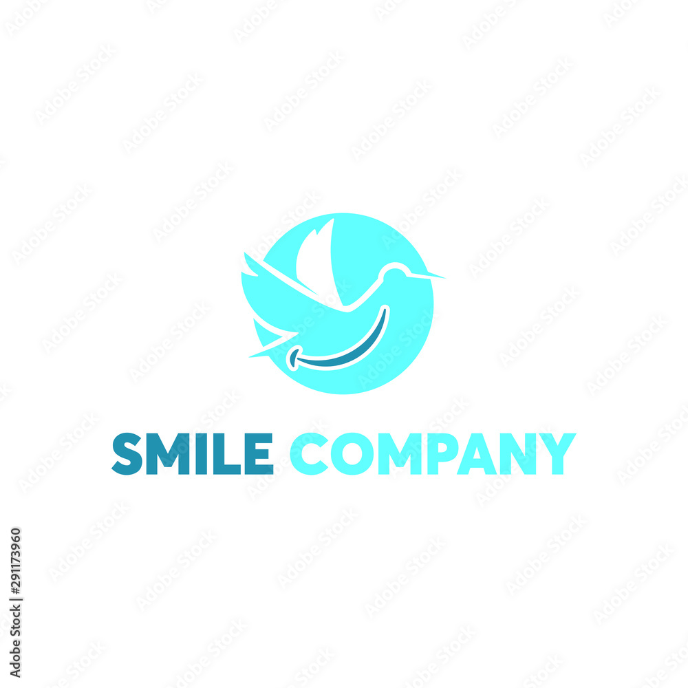 circle modern blue fun nature dental smile logo design template circle modern blue fun nature dental smile logo design template