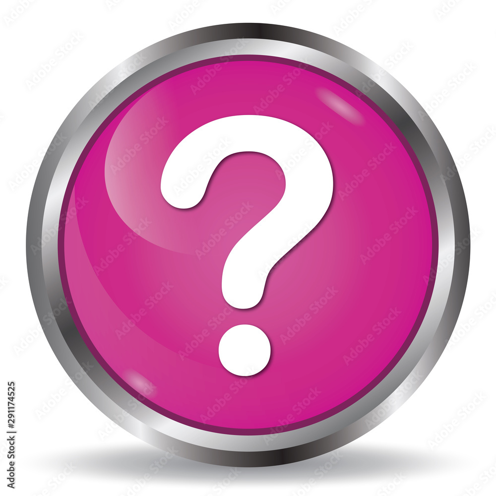 Question mark icon pink glossy round button Question mark icon pink glossy round button