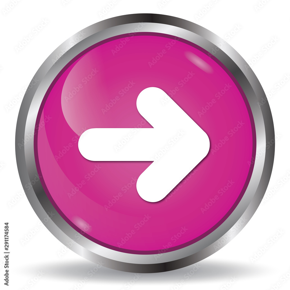 Right arrow icon pink glossy round button Right arrow icon pink glossy round button
