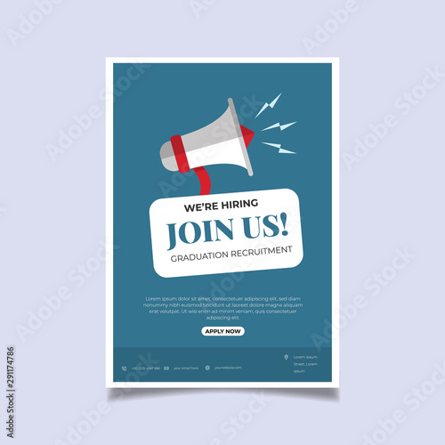 We are Hiring Poster or Banner Design. Job Vacancy Advertisement Concept