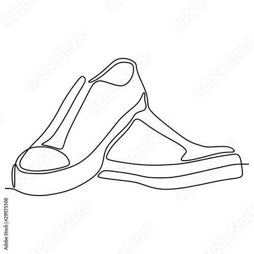 One line drawing of shoes m...
