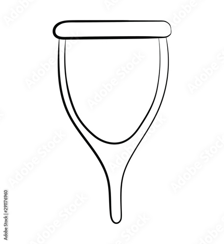 Hygiene product during menstruation. Menstrual cup. Doodle icon. Zero  waste. Stock Vector | Adobe Stock