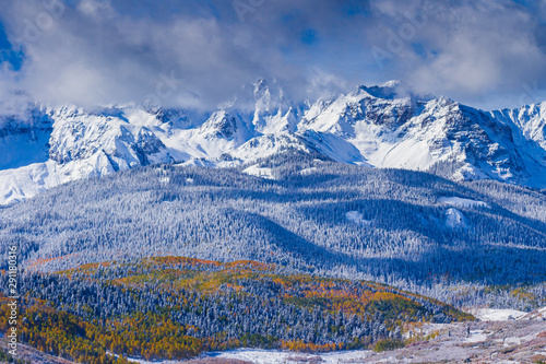 Beautiful and Colorful Colorado Rocky Mountain Autumn Scenery - The San Juan Mountains of Colorado photo