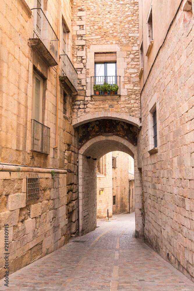 Historic center and Jewish quarter of Girona (Spain), one of the best preserved neighborhoods in Spain and Europe.