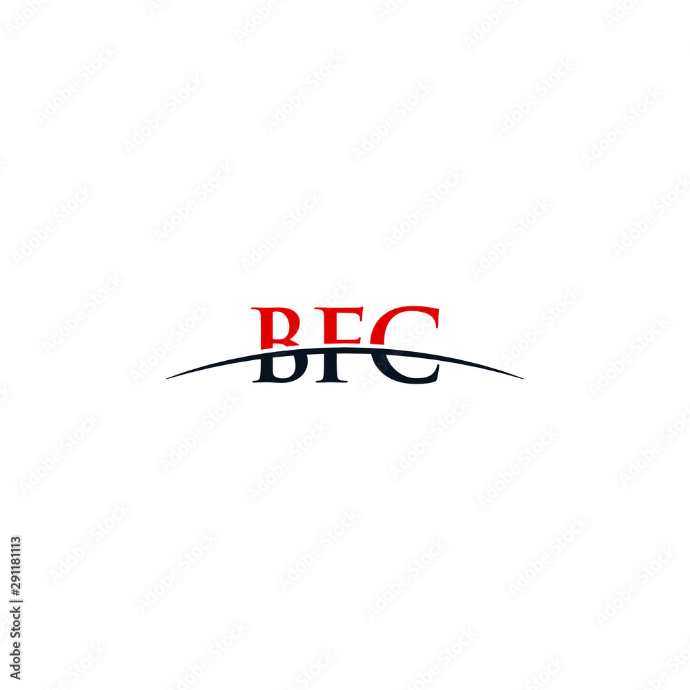 Initial letter BFC, overlapping movement swoosh horizon logo company ...