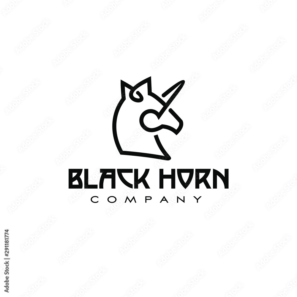 Animal logo design unicorn the legendary horse vector