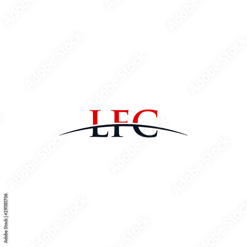Initial letter LFC, overlapping movement swoosh horizon logo company design inspiration in red and dark blue color vector photo
